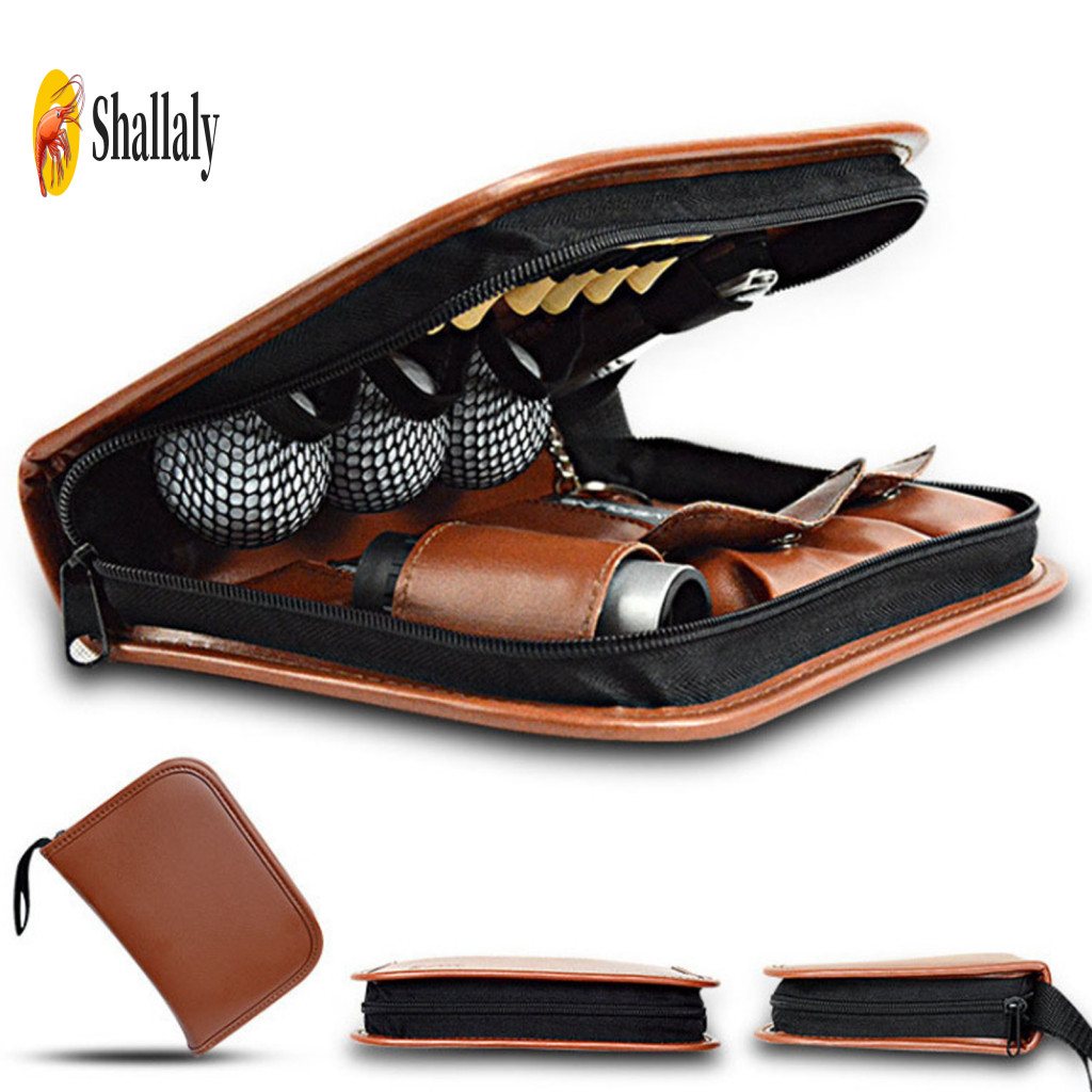 Golf Tools Bag Storage Pouch Multi-functional Accessories Organizer – Capacity Faux Leather for Balls Tees Rangefinder