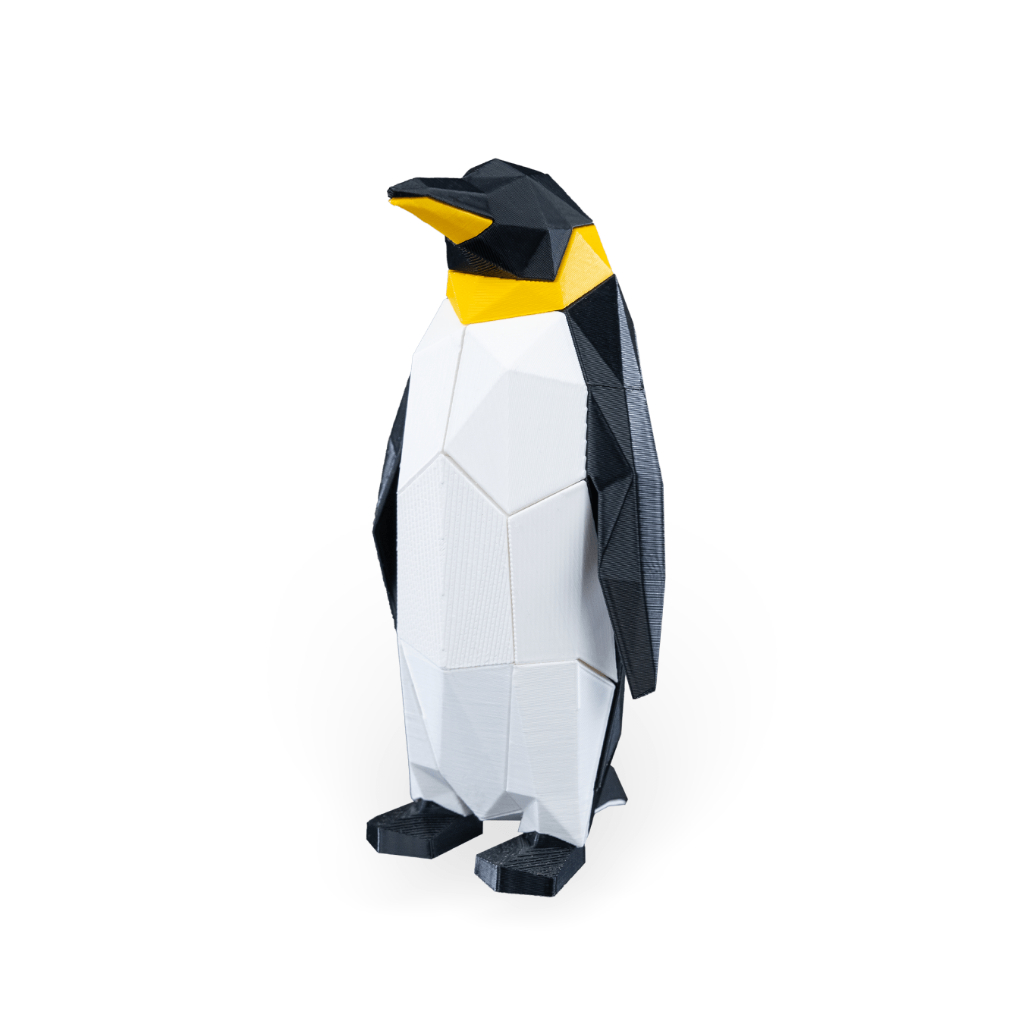 Pinguim Low Poly Magnético para Montar