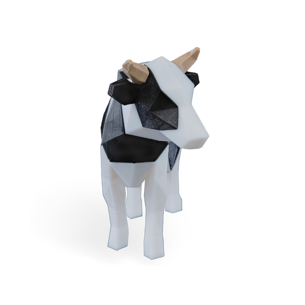 Vaca Low Poly Magnético para Montar