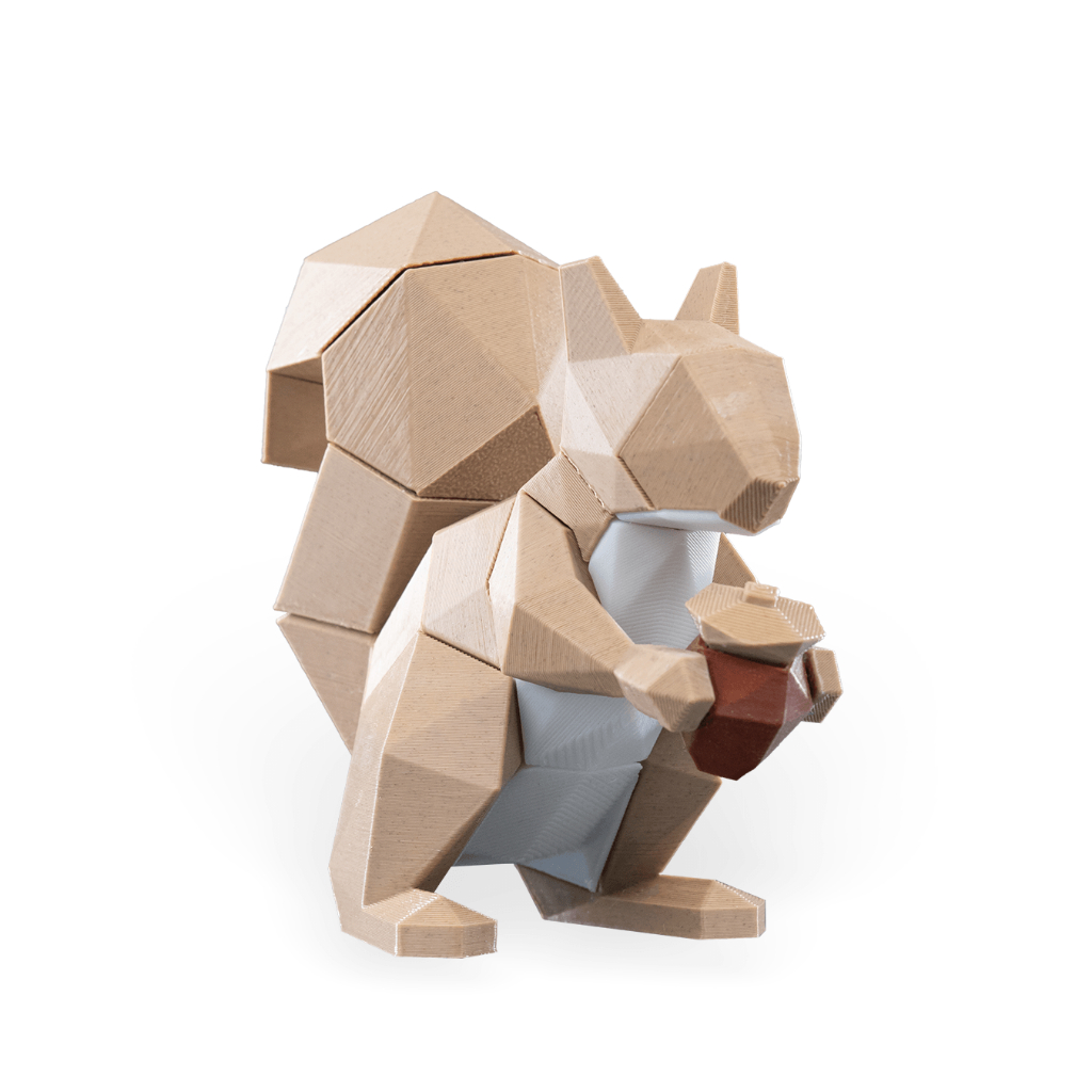 Esquilo Low Poly Magnético para Montar