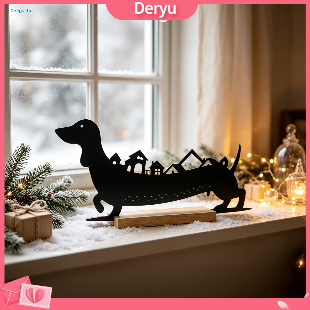 Magnetic Advent Calendar Christmas Countdown 24-day with Dachshund Metal Silhouette Funny Holiday Tabletop for Southeast