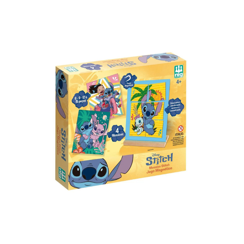 JOGO EDUCATIVO INFANTIL MOSAICO MAGNÉTICO STITCH - DISNEY