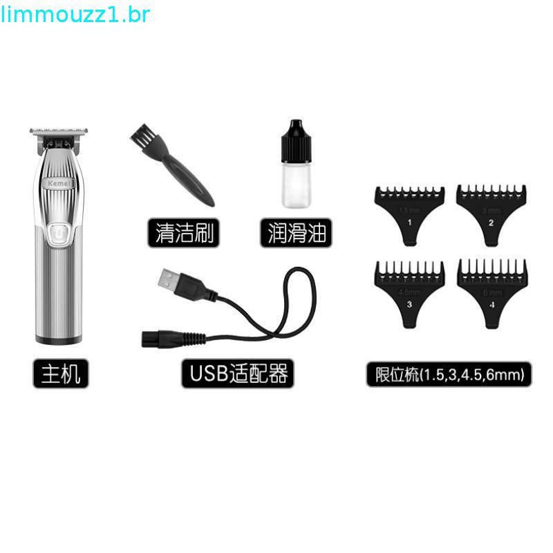 Kemei Hair Clipper Professional Trimmer Barbers Cordless Rechargeable Hair Cutting Grooming Kit T Blade LED Display Zer