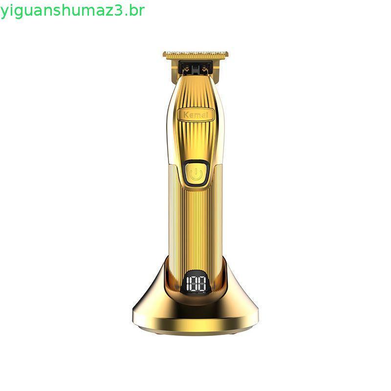 Kemei Hair Clipper Professional Trimmer Barbers Cordless Rechargeable Hair Cutting Grooming Kit T Blade LED Display Zer