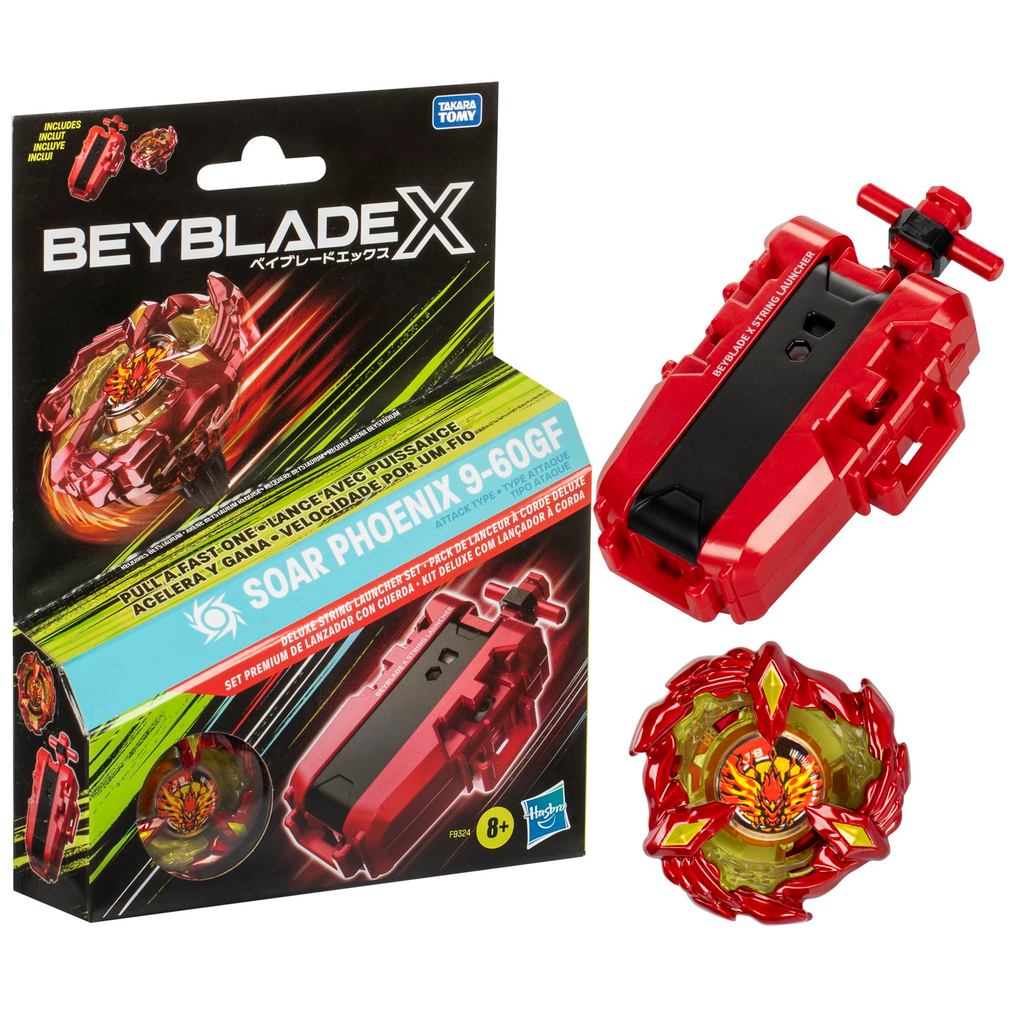 【direto do Japão】 Conjunto de Lançador de Corda Beyblade X Soar Phoenix Deluxe