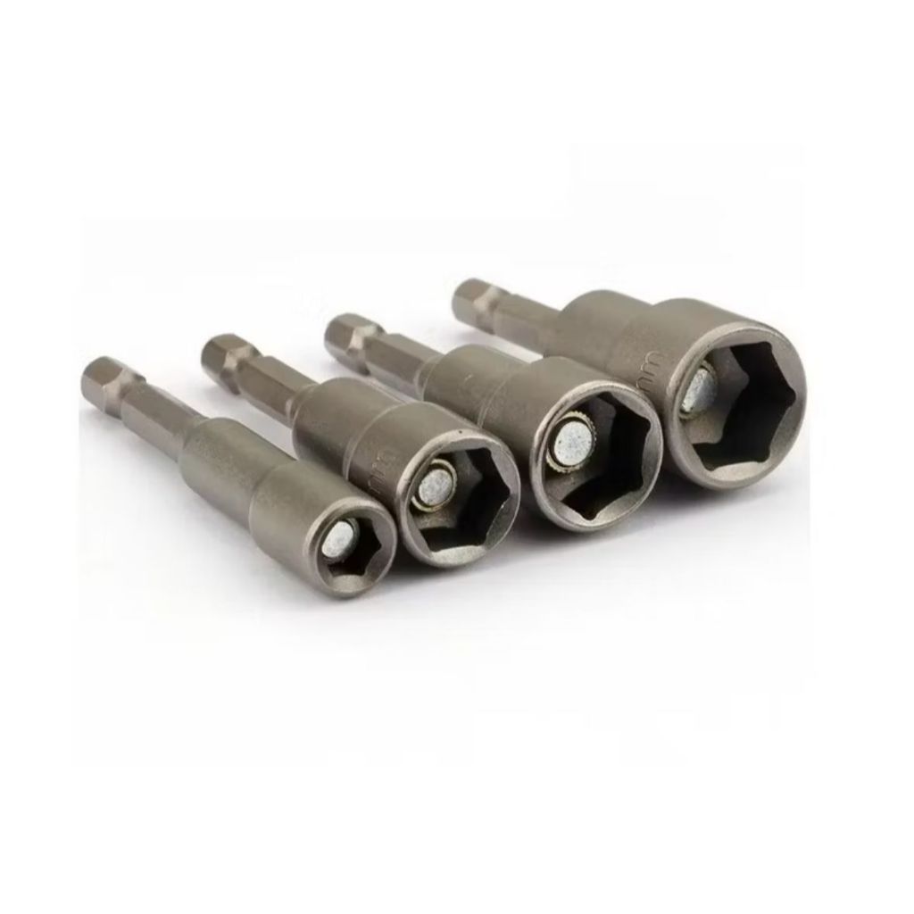 Jogo De Soquete Para Furadeira e Parafusadeira Magnético 4 pcs 8mm/10mm/11mm/13mm