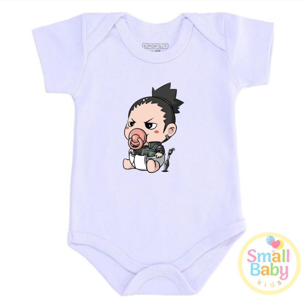 Body Bebe Infantil Naruto - Shikamaru Nara Manga Curta Algodão Mesversario