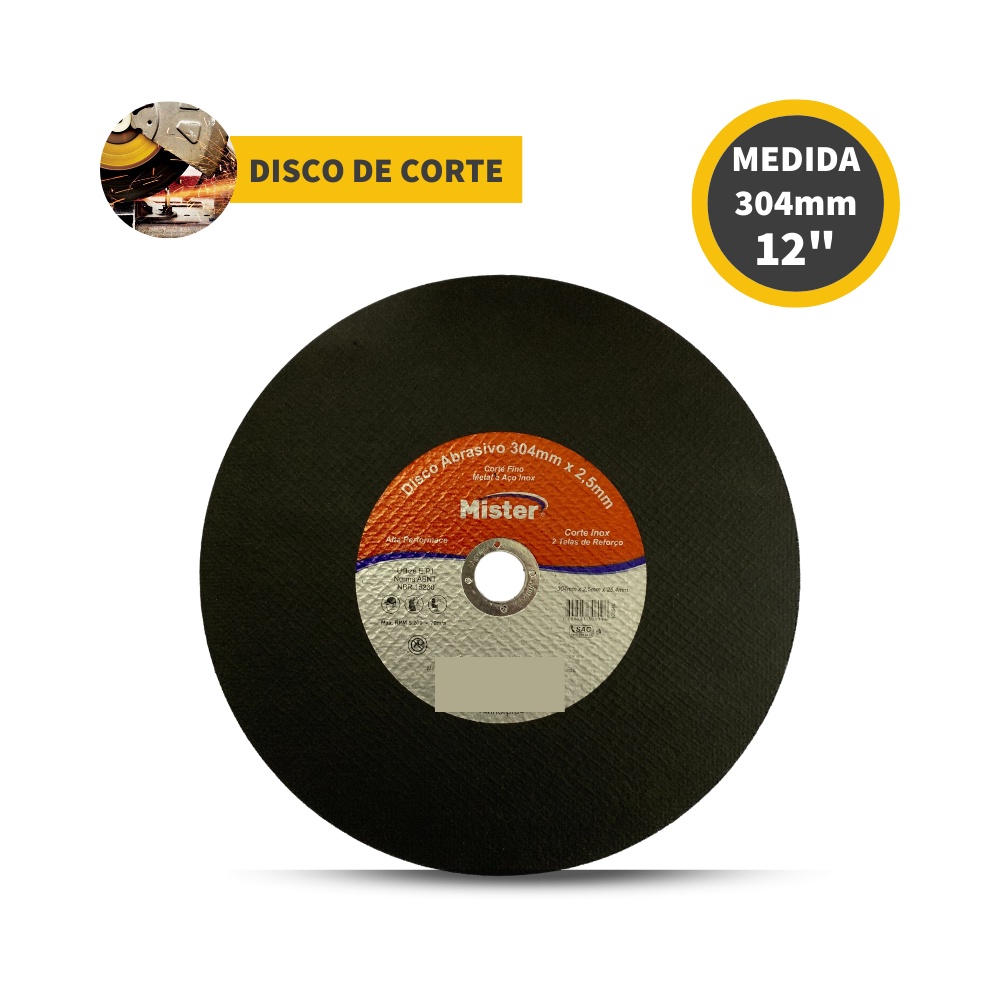 Disco De Corte 12 Polegadas P/ Ferro Mister 304mm