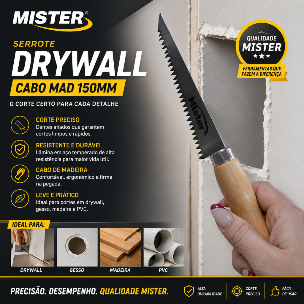 Serrote Drywall Cabo Mad 150mm Mister