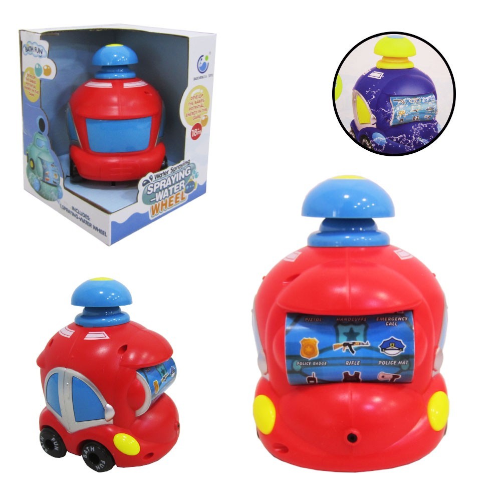 Brinquedo Para Banho Tipo Carrinho Spraying Water Wheel Na Caixa