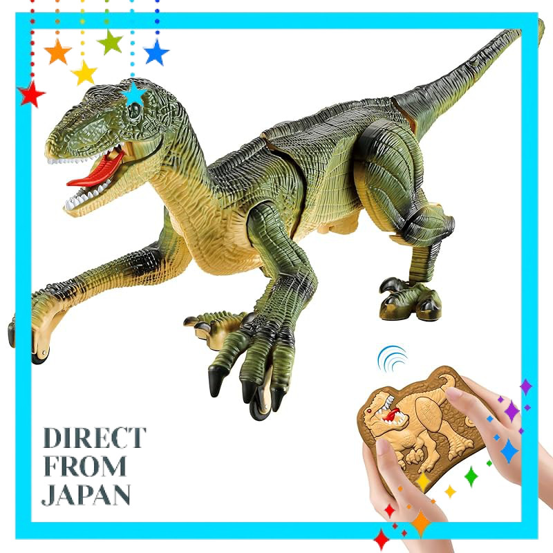 Robot Plaza RC Dinosaur Toy - Movable, Roaring, Noisy, Light-Up, Spraying, Walking - Perfect Birthday Gift for Boys