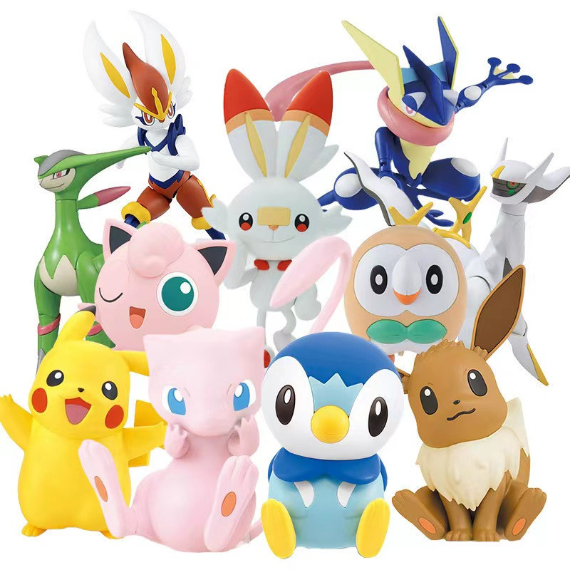 Pokémon Pet Elf Fire-Spraying Dragão Pikachu Esquilo Vaca Seis Caudas Estatueta Conjunto De Garagem Decoração Brinquedo