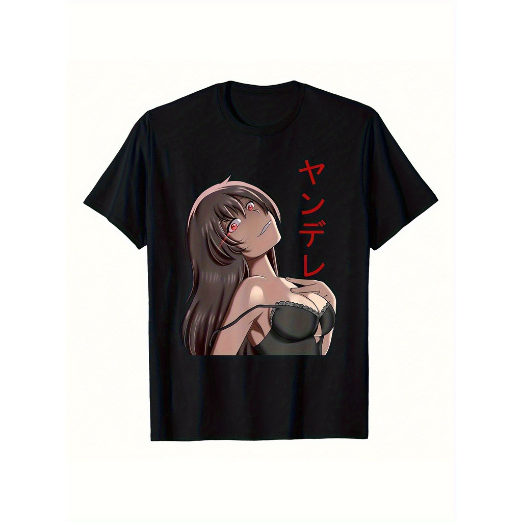 Camiseta Unissex Premium Plus size Yandere Anime Japonês Básica Oversized 100% Algodão Confecção Própria