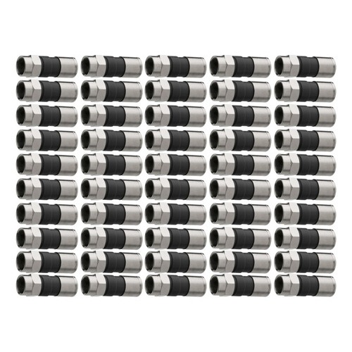 Kit 50 Conector F Rg 06 Compressão À Prova De Água