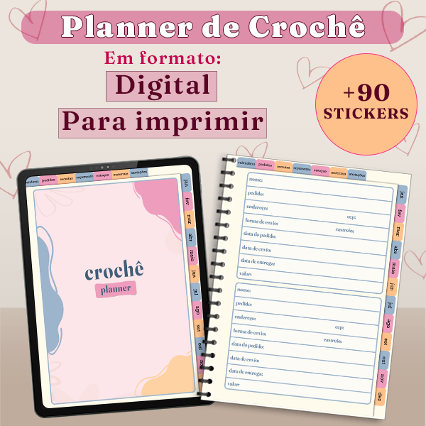 Planner de Crochê Digital + Para você Imprimir