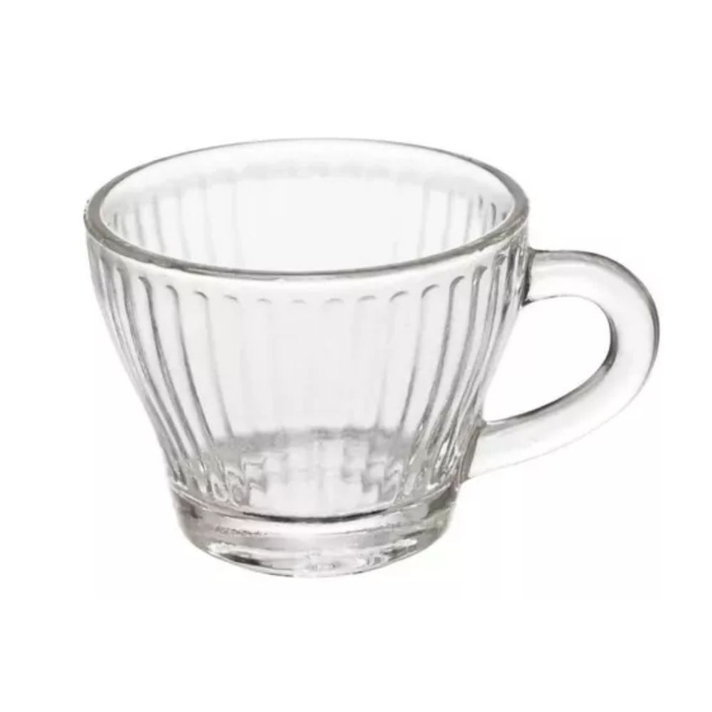 Xícara de Café Morocco Lines Vidro Transparente 90ml Em Casa Tem