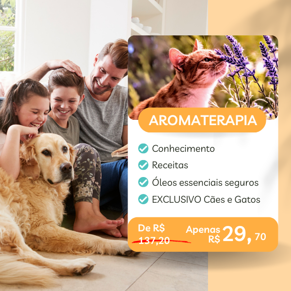 Aromas que curam: Guia prático de aromaterapia pet para cães e gatos.