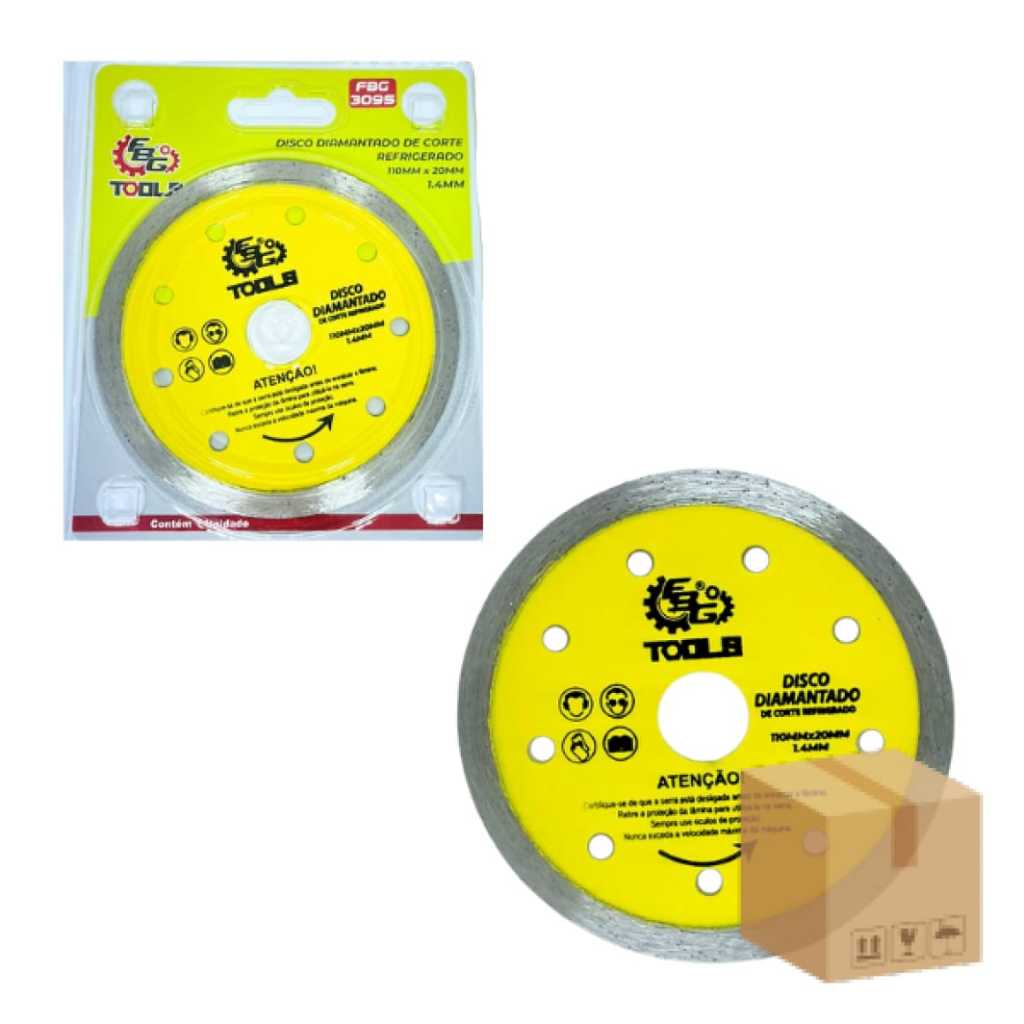 Kit 3 PÇS Disco Diamantado Refrigerado FBG 20mm X 110mm Concreto E Mármore Modelo-FBG 3095