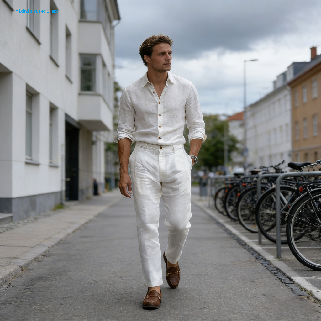 Men Breathable Dress Pants Summer Beach Lounge Men's Linen Casual Regular Fit Plain Color Trousers with Belt Loops for T