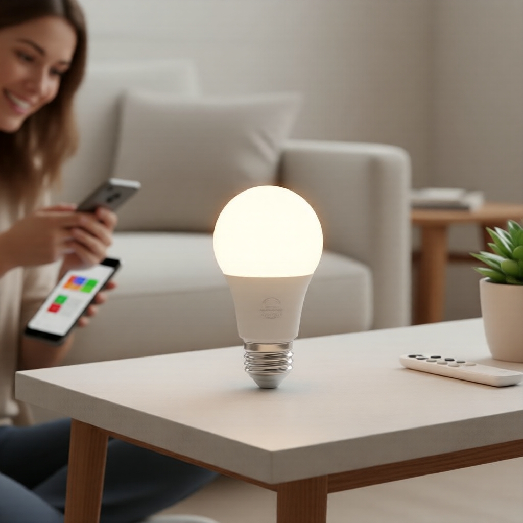 Lâmpada LED Sensor de Movimento AXUS E27 1/2, 4,4W, AC85-265V, Liga/Desliga Automático para Iluminação Noturna de Sala