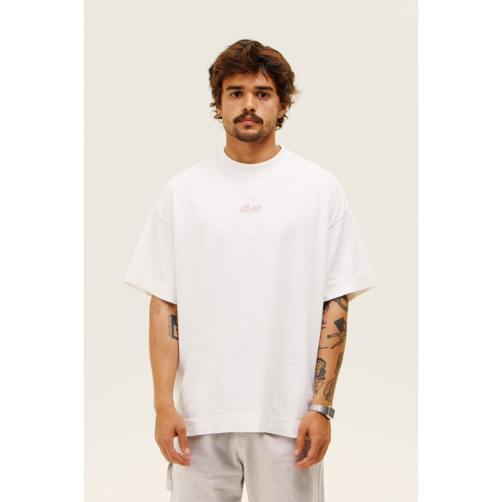 Camiseta Masculina Oversized Originals Off White Dust Company Streetwear 100% Algodão 20.1 Premium
