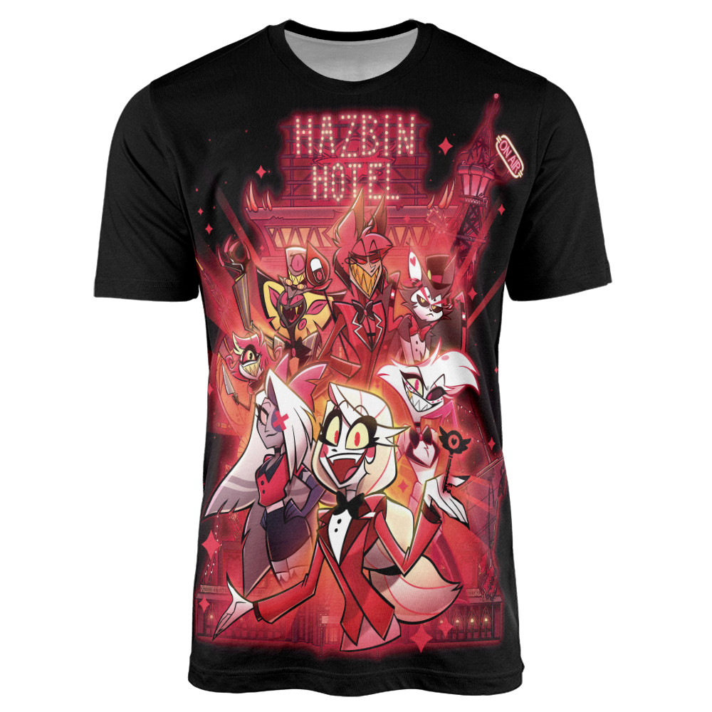 Camisa Hazbin Hotel Animação Serie Alastor Angel Dust Charlie Vaggie Niffty Sir Pentious Husk