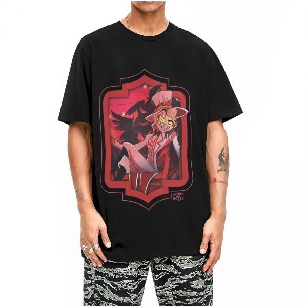 Camiseta Streetwear Banda Dust Lucifer T Shirt, Hazbin Algodão Unissex