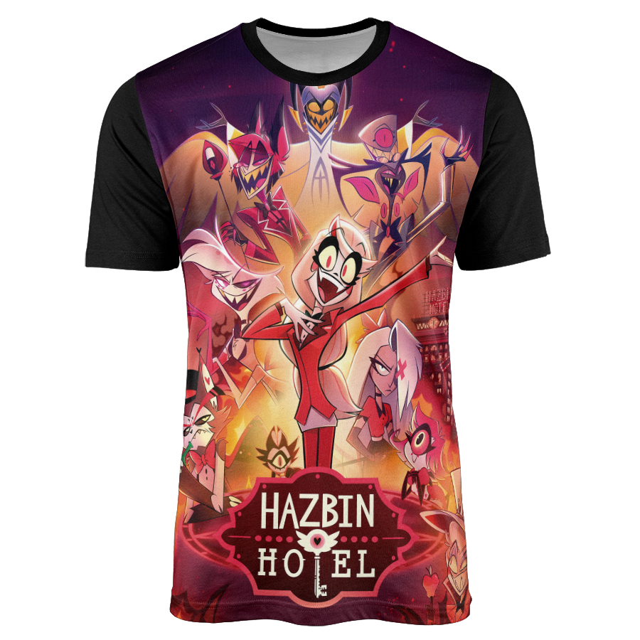 Camisa Desenho Serie Hazbin Hotel Alastor Angel Dust Charlie Vaggie W0227