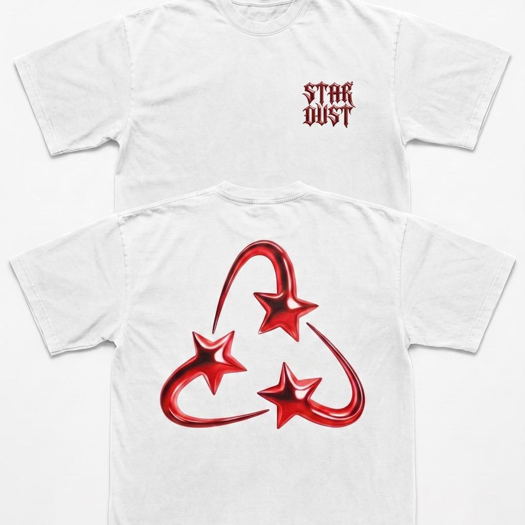 Camiseta Streetwear Estampada STAR DUST Y2K Oversized Unissex: O Estilo Autêntico dos Anos 2000 que Faltava