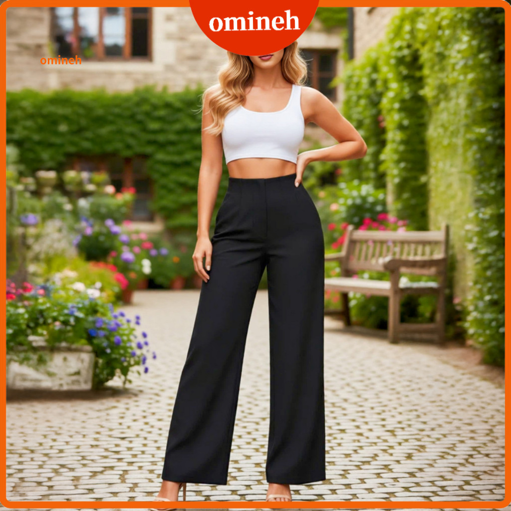 Loose Fit Women Pants Soft Breathable Women’s High Waist Wide Leg with Pockets – Trousers for Work Travel Wear Comfo
