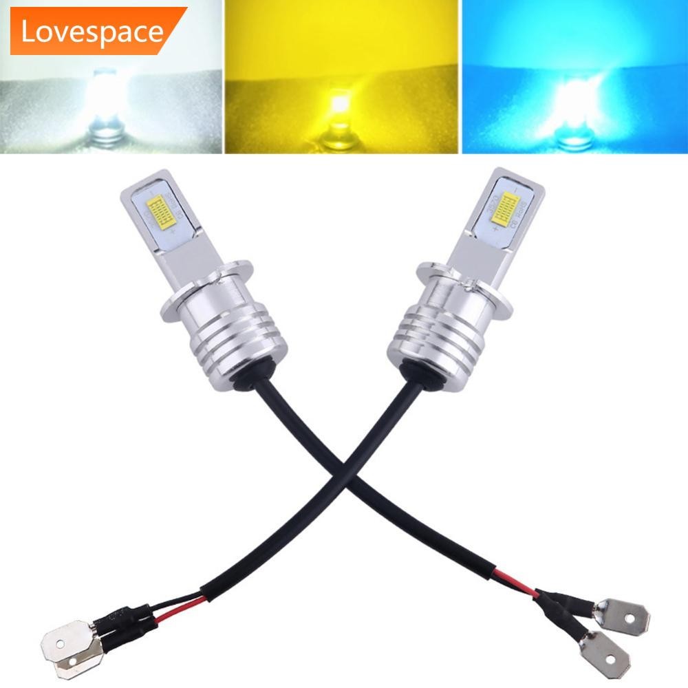 LS-STORE Par 80W H3 Farol Do Carro 3570 2SMD Lâmpada LED Cabeça 4000LM Chips De Nevoeiro 6000K Branco Azul Amarelo DC12V
