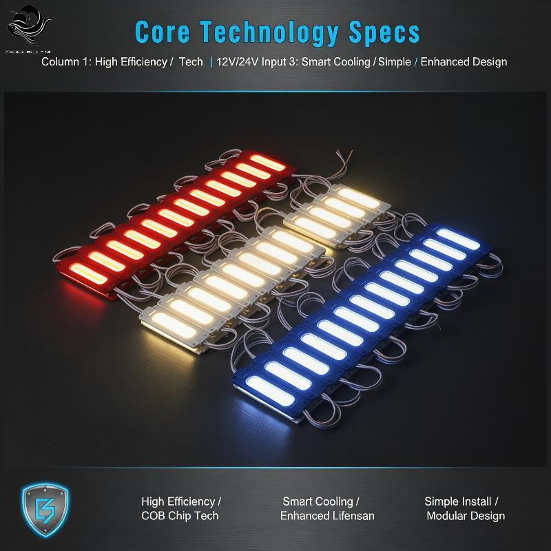 Módulo 6LED Para Aprimoramento De Segurança PFG Tru Side Marker COB Light DC12V DC24V Frotas Comerciais FG