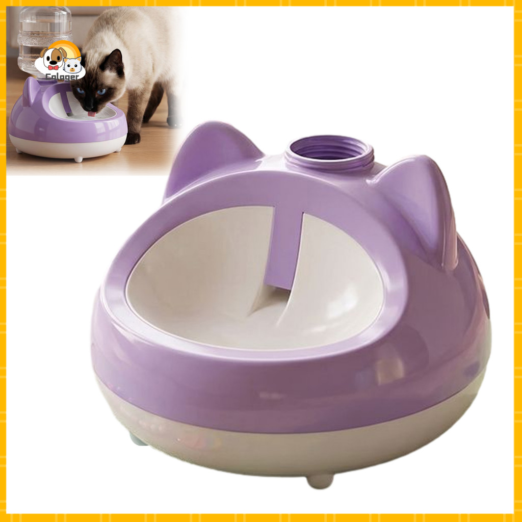 Silent Pet Water Fountain Automatic Cat Dispenser with Cute Ear Design Auto Refill Feeder Threaded Bottle Adapter Ideal