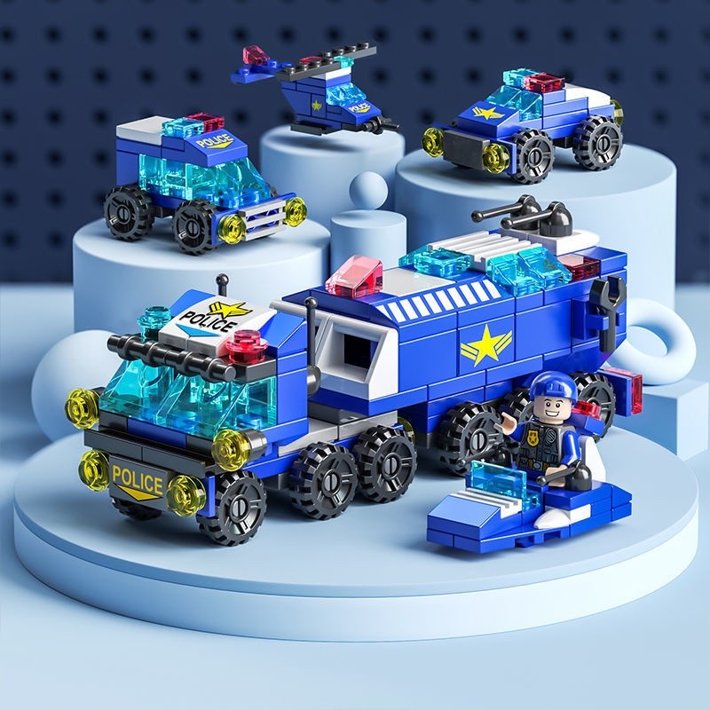 Os 6 Em 1 3D SWAT Police building blocks 147 PCs Tijolos Brinquedo Educacional Para Crianças Popular Agora Blocos De Con
