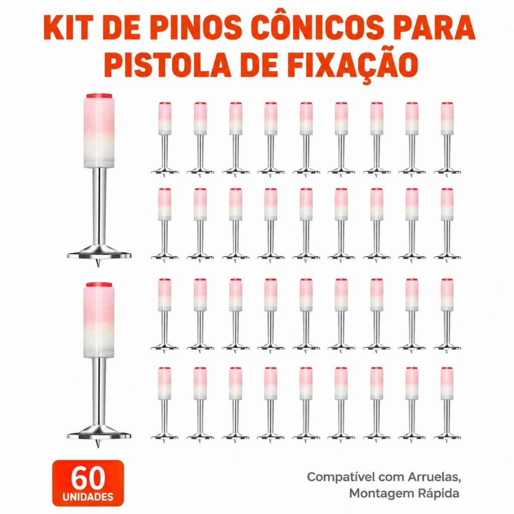 Kit 60/120Pins for Fixing Gun Pin Washer 27mm Conical for Conical Washer Fixing Gun Nails Straight Fixing Pin