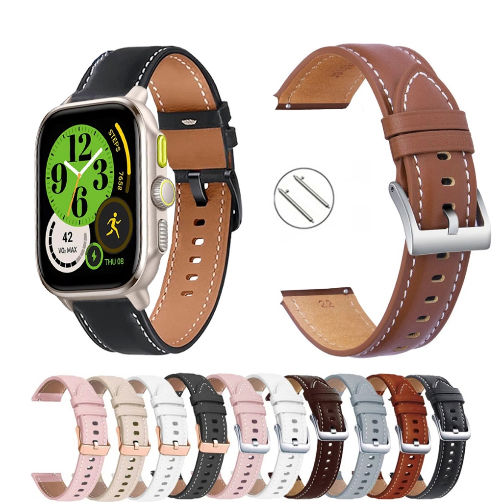 Pulseira 20mm de Couro para Smartwatch Amazfit Cheetah Square de Engate Rapido