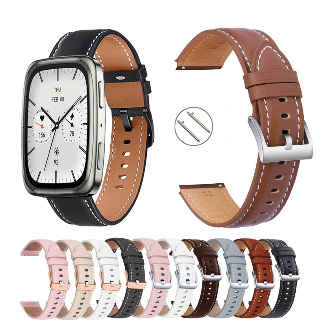 Pulseira 20mm de Couro para Smartwatch Amazfit Active 2 Square de Engate Rapido