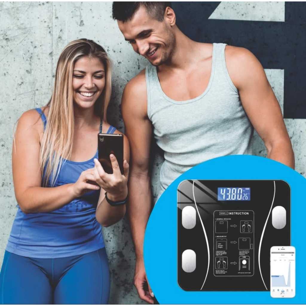 Balança Digital de Bioimpedância Corporal com App – Saúde, Dieta e Controle Fitness