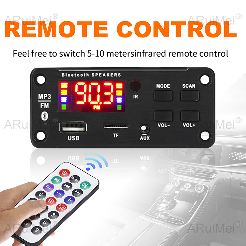 Novo Player de MP3 Bluetooth 5.0 Amplificador de 50W DC12V para Áudio de Carro com FM Gravação USB e Chamada Handsfree