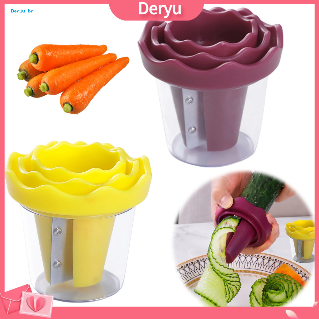 Fruit Slicer Vegetable Flower Curler Spiral Stainless Steel Handheld Twister Rotatable Veggie Cutter for Carrots Cucumbe