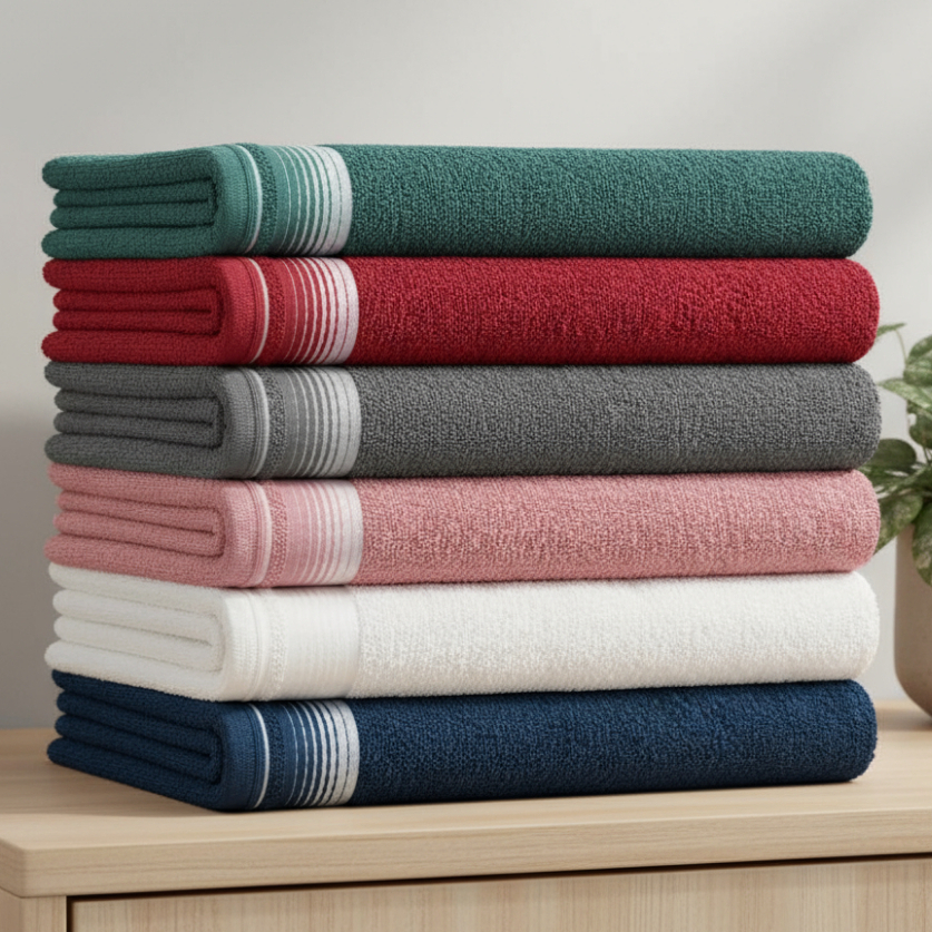 Kit 4pçs Toalhas de Banho Super 100% Algodão Alta Absorção 70x150cm 360g Lara