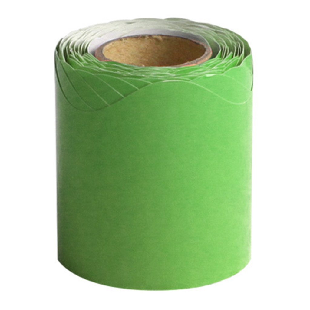 Party Decoration Border Stickers Bulletin Board Patch Sticker Waterproof Scalloped Trim Tape Roll for Classroom Office C