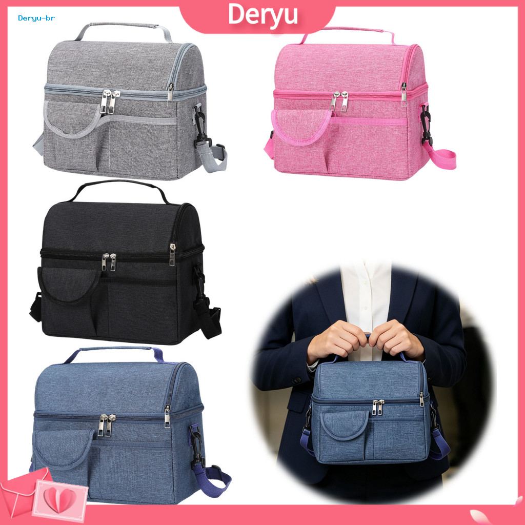 Waterproof Food Cooler Bag for Picnic Capacity Insulated Lunch with Adjustable Shoulder Strap Double-layer Oxford for Wo