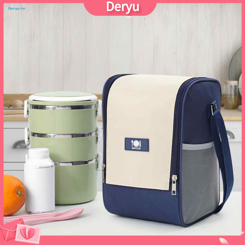 Insulated Lunch Bag for Adults Reusable Food Warmer Carrier with Double Zipper Capacity Thermal Cooler Tote Waterproof O