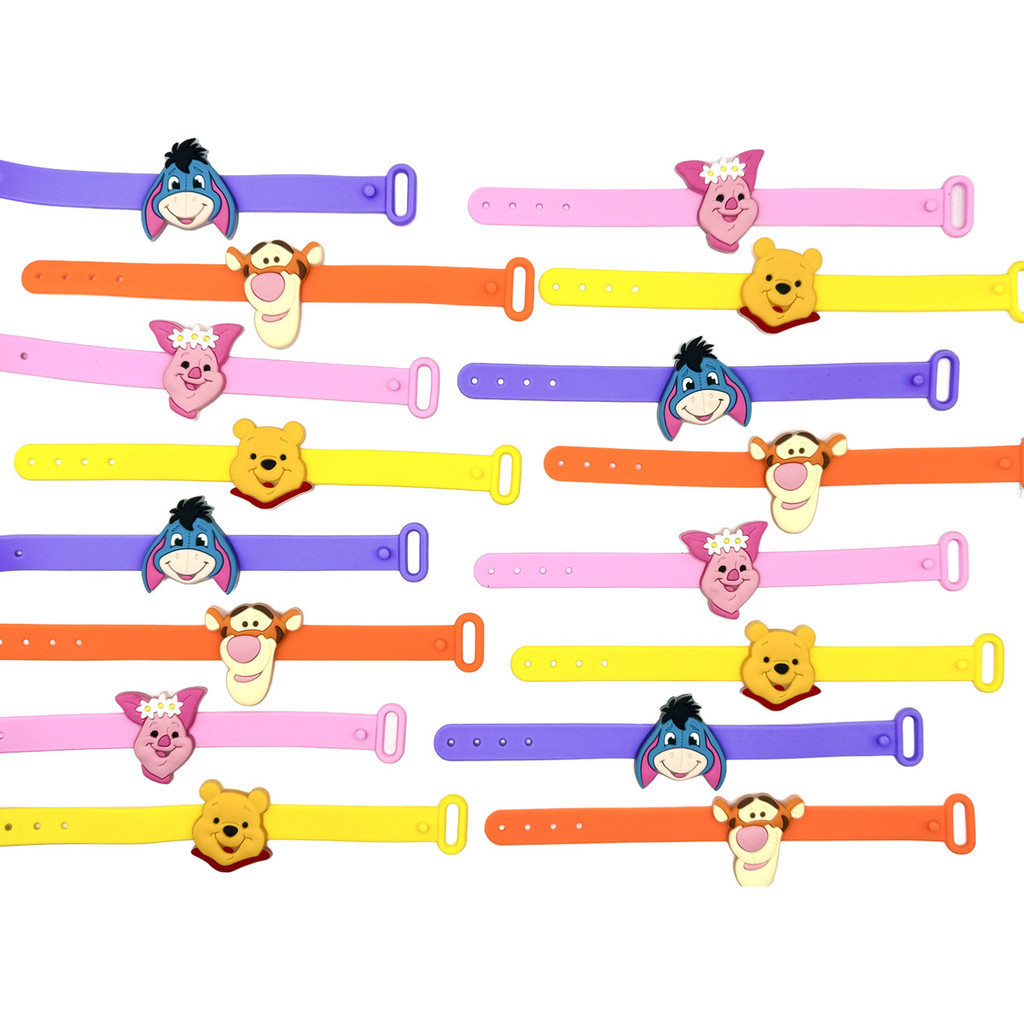 Pulseira Turma Ursinho Pooh 10un Emborachada Ajustavel Mimo