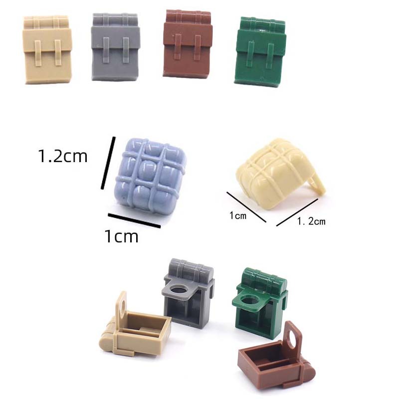 5 Pçs Militar Solider Mochila Saco Blocos De Construção Figuras Vestindo Acessórios Tijolos DIY Educacional Crianças Pre