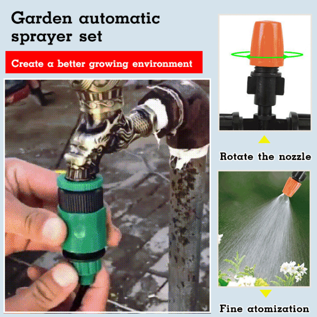 【Conjunto de Irrigação】Small Red Hat Drip Head Set for Agricultural Irrigation/10m/Sistema de Gotejamento/Jardim