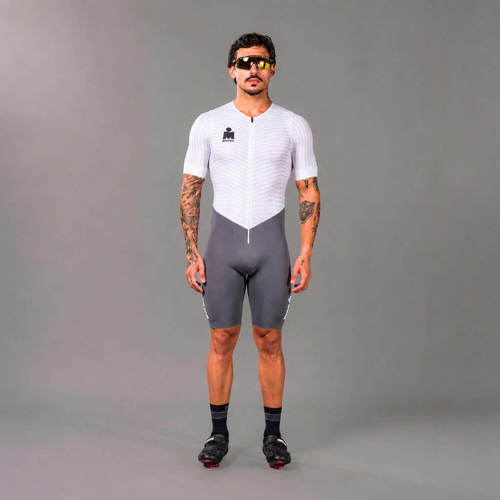 Macaquinho Triathlon c/ manga IRONMAN Carbon Phantom Woo