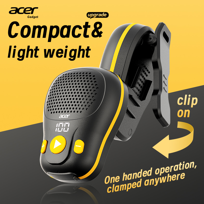 Caixa de Som Bluetooth Acer OSK248 com Microfone - Mini Clip-On, 17 Horas de Reprodução, Ideal para Viagem e