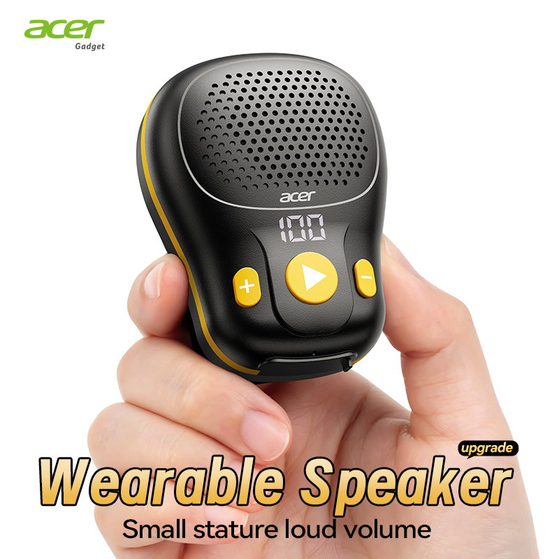 Caixa de Som Bluetooth Acer OSK248 com Microfone - Mini Clip-On, Bateria de 17 Horas, Estéreo para Uso Externo com